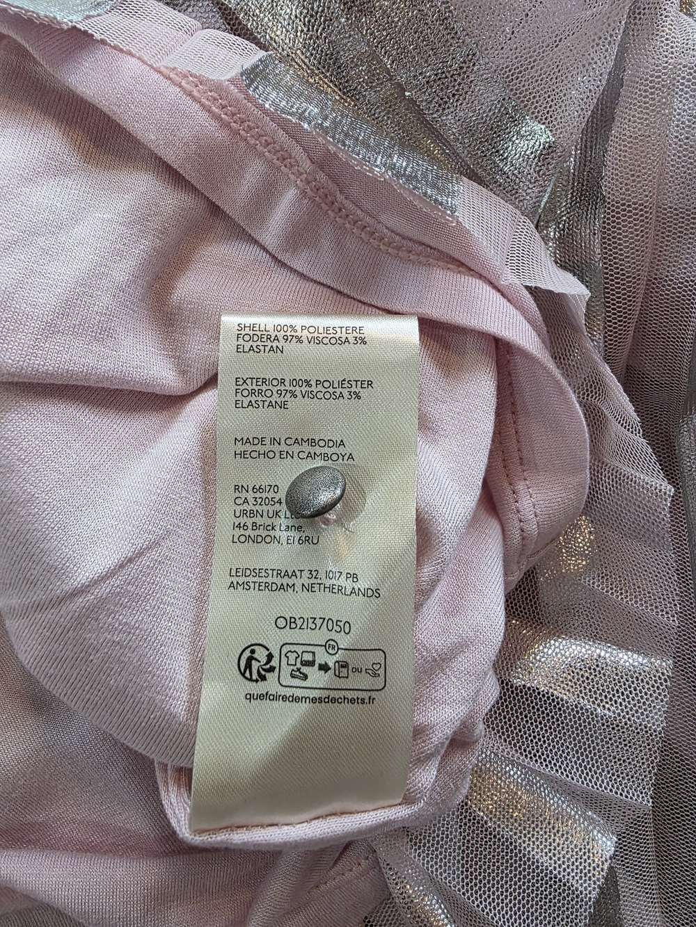 Anthropologie Pink Metallic Pleated Ruffle Blouse - Picture 9 of 10